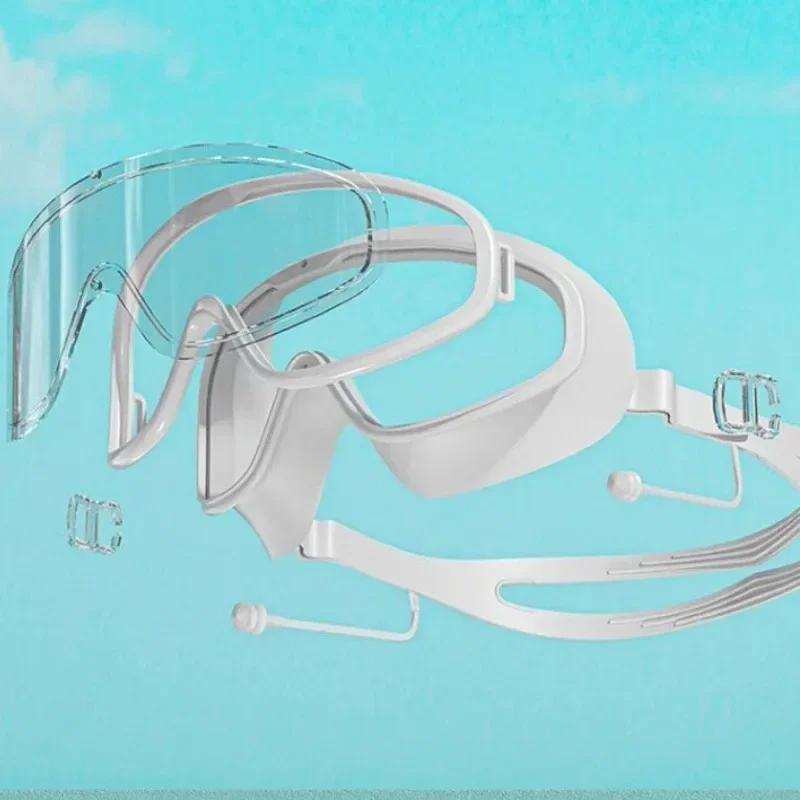 Swimming Goggles for Adults Kids Large Frame Antifog Swim Eyewear Glasses Waterproof HD Swimming Equipment Water Play Supplies
