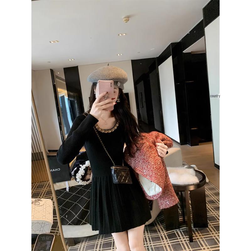 Women s French Style Knit Midi Dress S