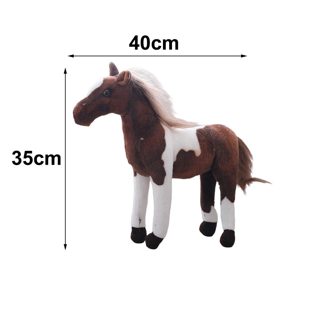New Lifelike Simulated Horse Plush Toy Soft Plush Simulated Forest Animal Toy Cotton Realistic Stuffed Doll Room Decor
