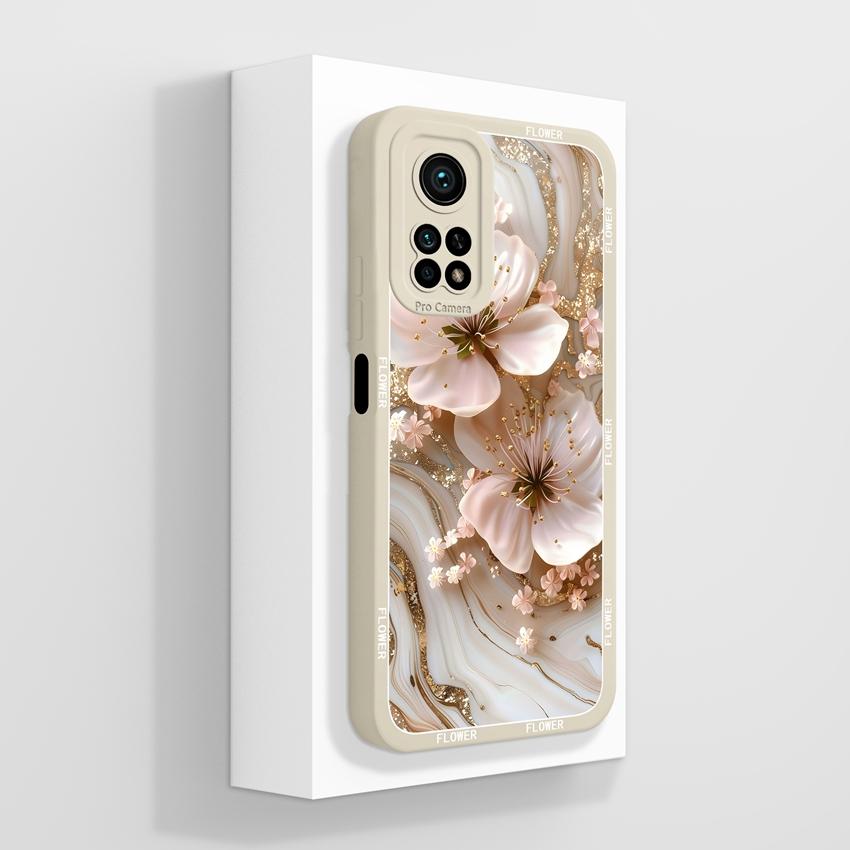 Handyhülle für Xiaomi Mi 10T 11T Pro Lite Mi 10 11 11X 11i Aromatische Blumenmuster Flüssigsilikon Weiche Stoßstange Stoßfeste Hülle für Xiaomi Stoßstangen-Taschen