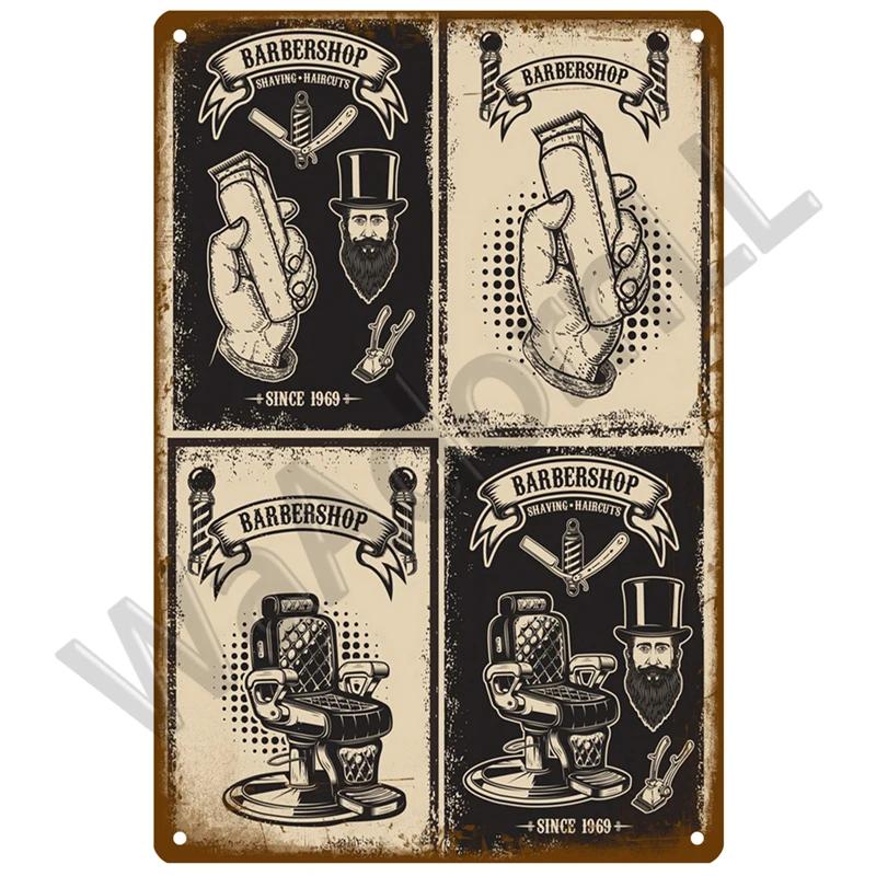 Cartel De Estaño Para Barbería, Carteles Vintage Para Pared, Letrero De Metal, Placa Decorativa Para Pared, Placa De Cocina, Accesorios De Decoración Vintage De Metal Compra Barata En