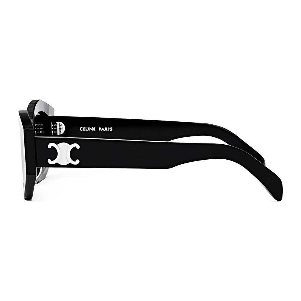 Celine Diagonal Sunglasses Shiny Black/Smoke Unisex Eyewear CL40238U-01A