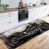 Skeleton Motorcycle Flame Retro Graffiti Print Large Area Rug Soft Flannel Non Slip Floor Carpet for Living Room Decor