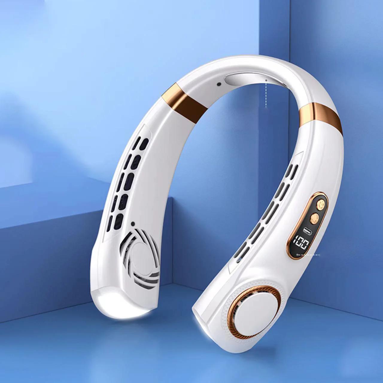 

JKUOO Neck Fan Rechargeable, Personal Portable Fan Battery Operated, Hands Free Wearable USB Neck Cooling Fan for Indoor Outdoo белый