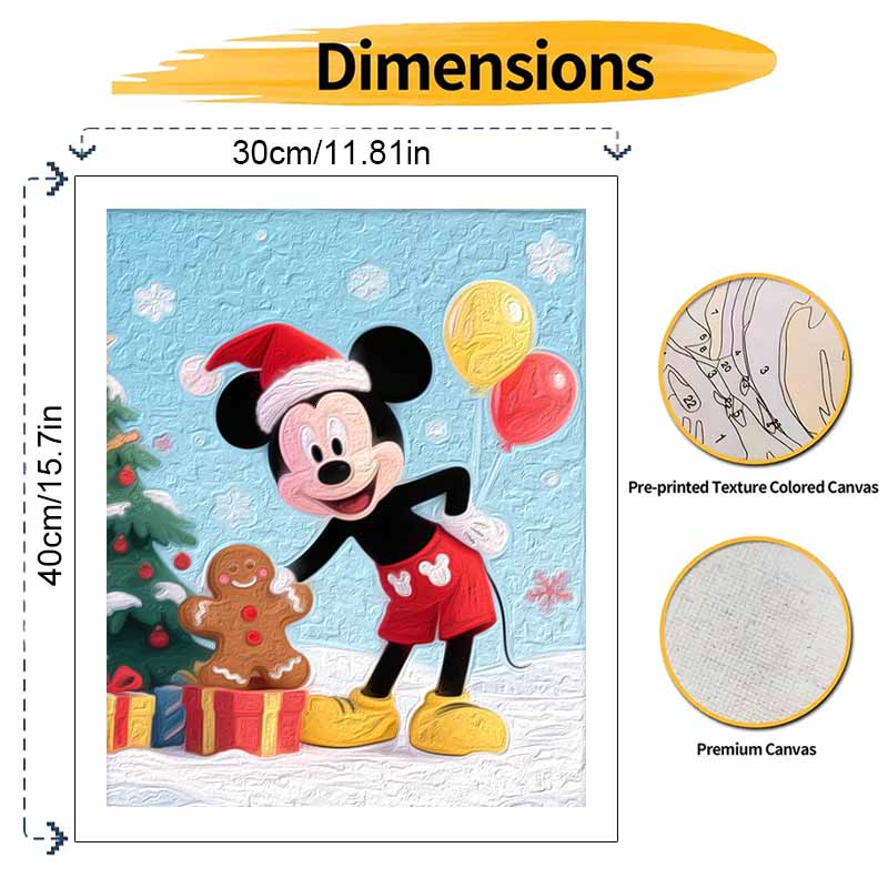 Disney Christmas Mickey Digital Oil Painting Art Kit Handmade Diy Home Decorations