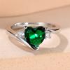 Trendy Red Purple White Zircon Love Heart Vintage CopperColor Wedding Bands Engagement Rings For Women Jewelry