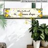 2D Flat, 1pc Metal Sign, 15.7×3.94inch Rustic Lemon Wall Art Sign "Where Troubles Melt Like Lemon Drops" - Vintage Kitchen Decor, Farmhouse Style