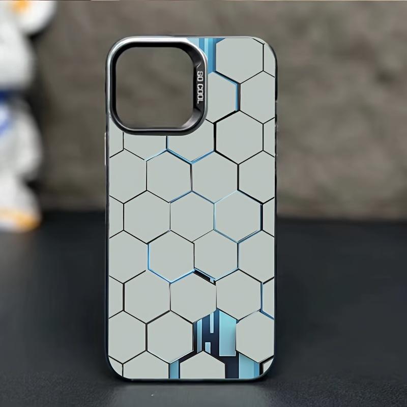 Honeycomb square is suitable for Apple 16promax mobile phone case iPhone16/15 colored silver 14plus advanced sense 11. Apple 7/8/se2