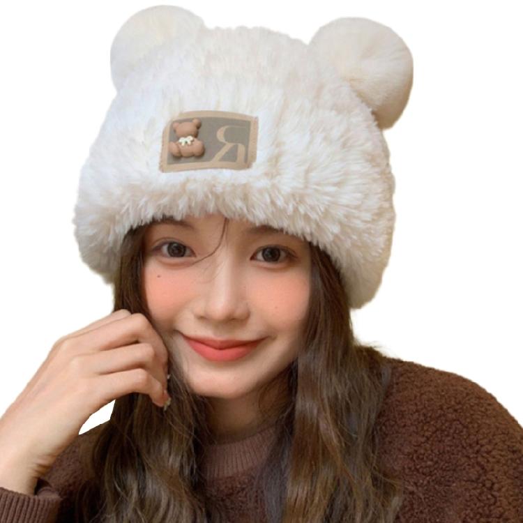 Furry Bear Hat for Cycling and Running Sport Thicken Bear Hat Thick Lining