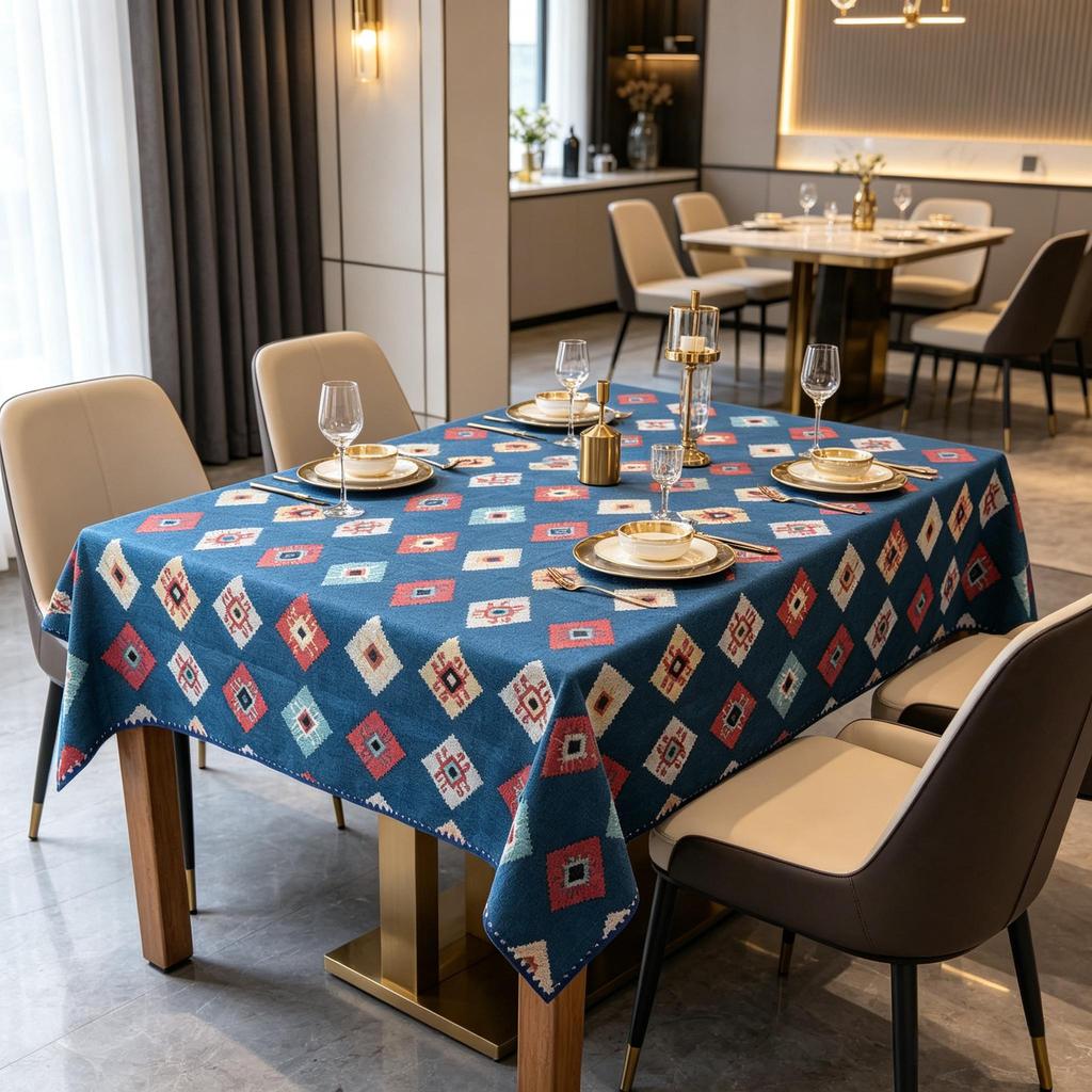 Tavola da Pranzo Casa Cucina Festa Decorazione Tocco Morbido Lavabile Pratica Rettangolare Cotone Lino Tovaglia