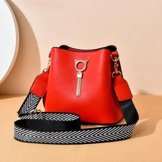 

Качественная женская кожаная сумка-ведро с широким ремешком, модные дизайнерские женские сумки через плечо