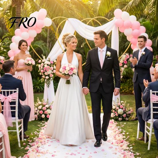 Heart Balloon Arch Wedding 3 Pcs 5.7 Ft Stand, Gold Metal Shape Photo Backdrop Stand Frame with Base for Proposal Ceremony Valentine's Day Engagement