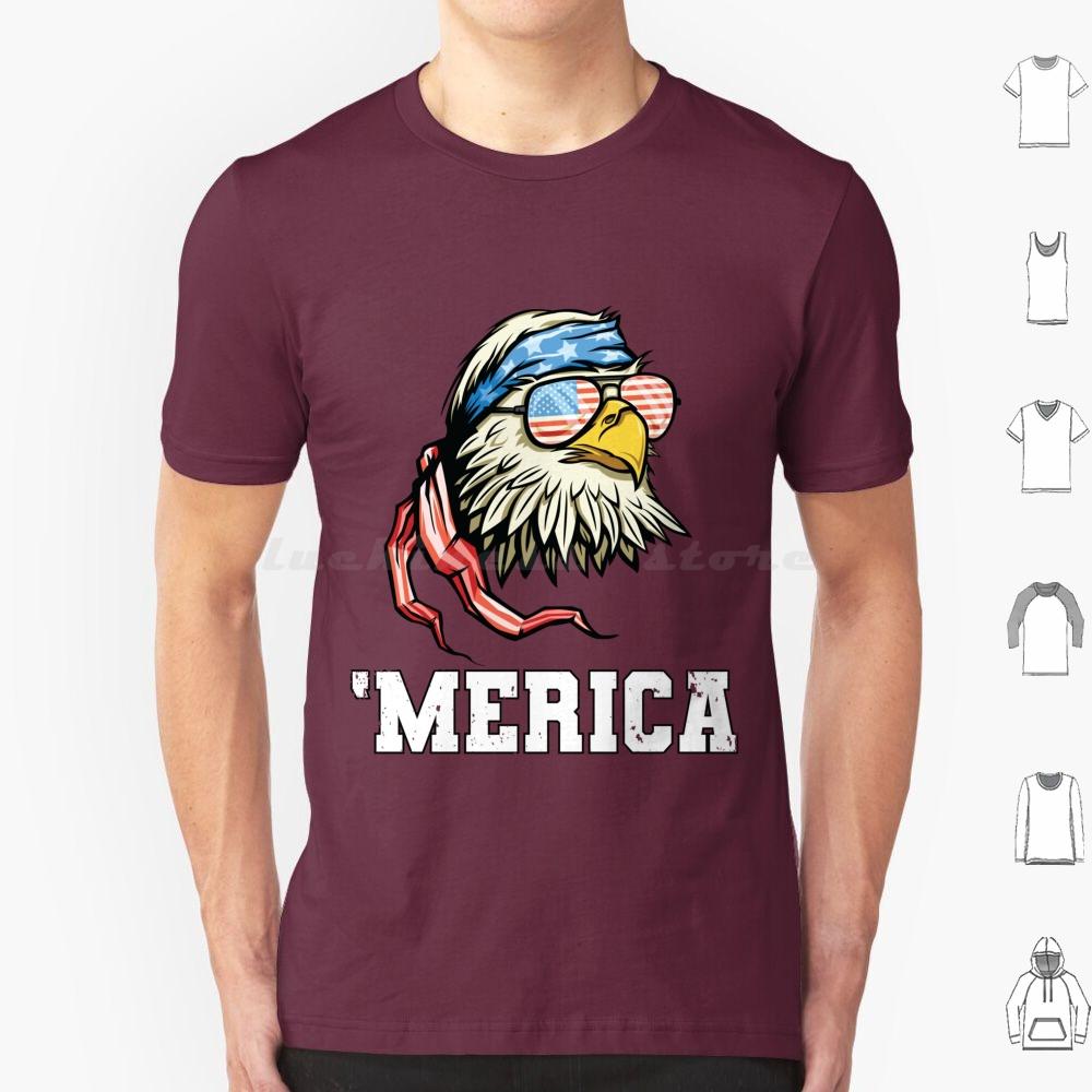 4th Of July Merica Bald Eagle Patriotic Veteran T Shirt 6xl Cotton Cool Tee Eagle Bald Eagle Mericaw Memorial Day Veterans Day