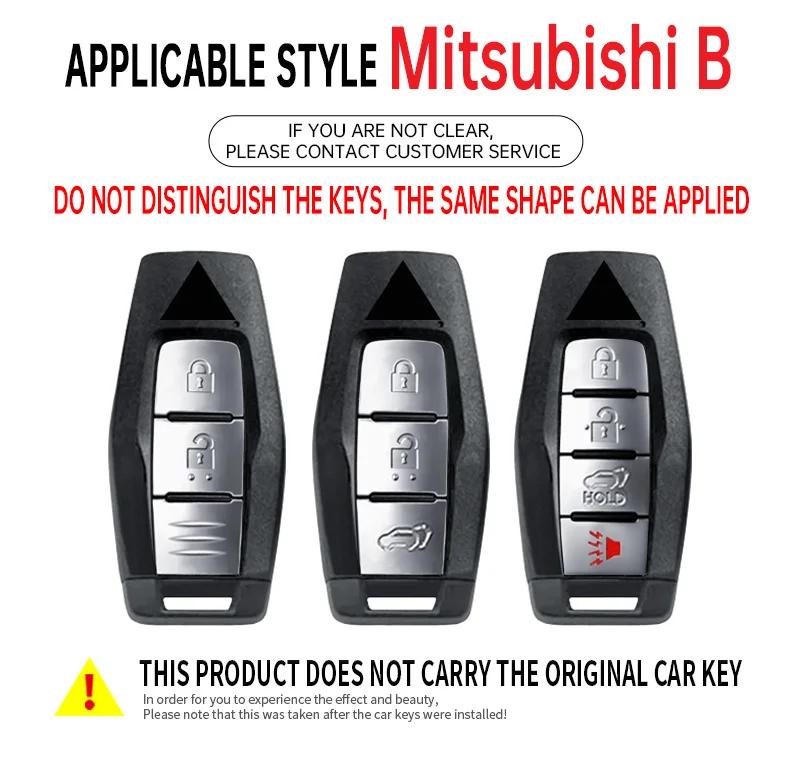 2 3 4 Buttons Auto Intelligent Key Fob Cover Case Key Ring Fit For Mitsubishi Outlander Control Smart Key Fob Mount Auto Accessories
