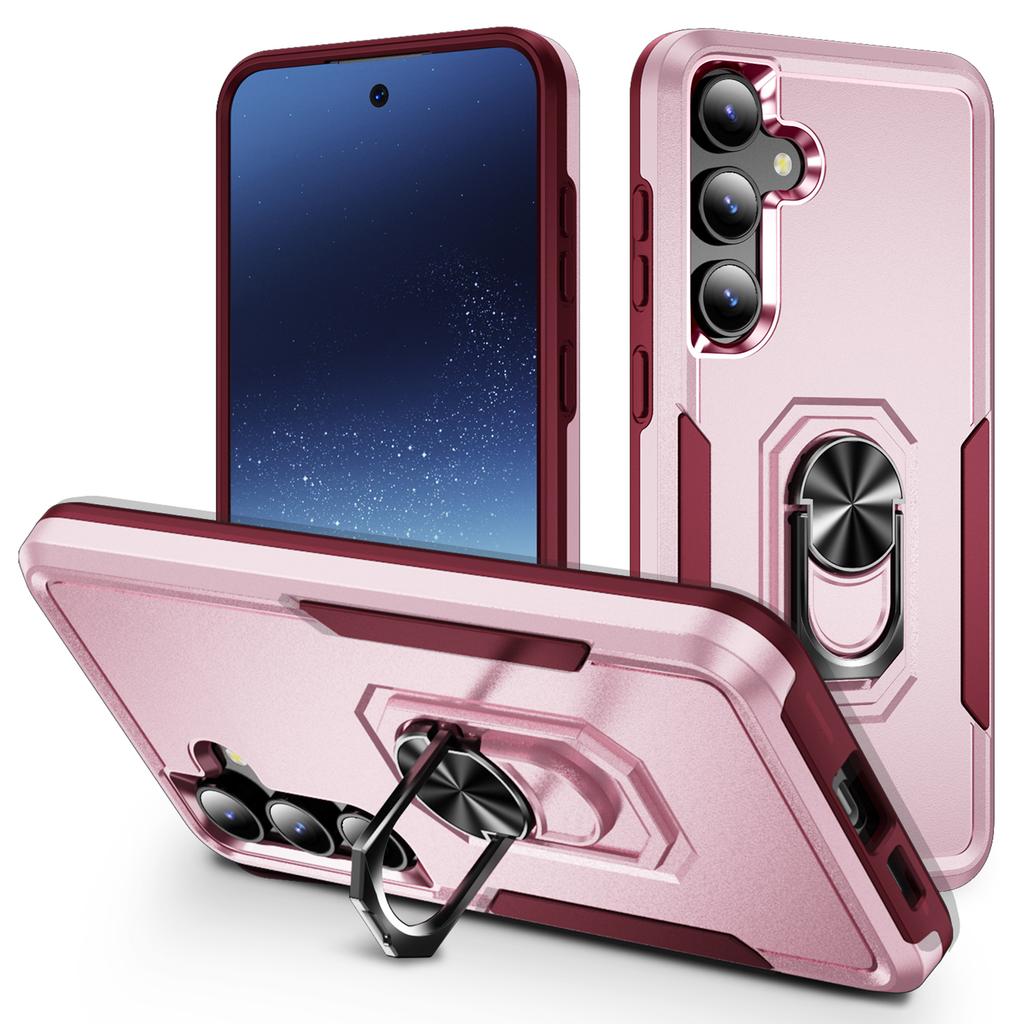 For Samsung Galaxy S24 FE Case Military Grade Ring Kickstand PC + TPU Phone Cover