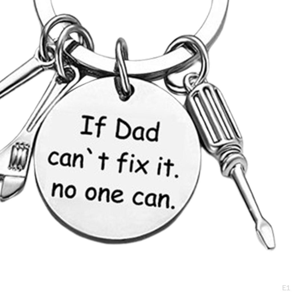Father’S Day Gifts Keychain Unique Keychains for Christmas Men Anniversaries silver