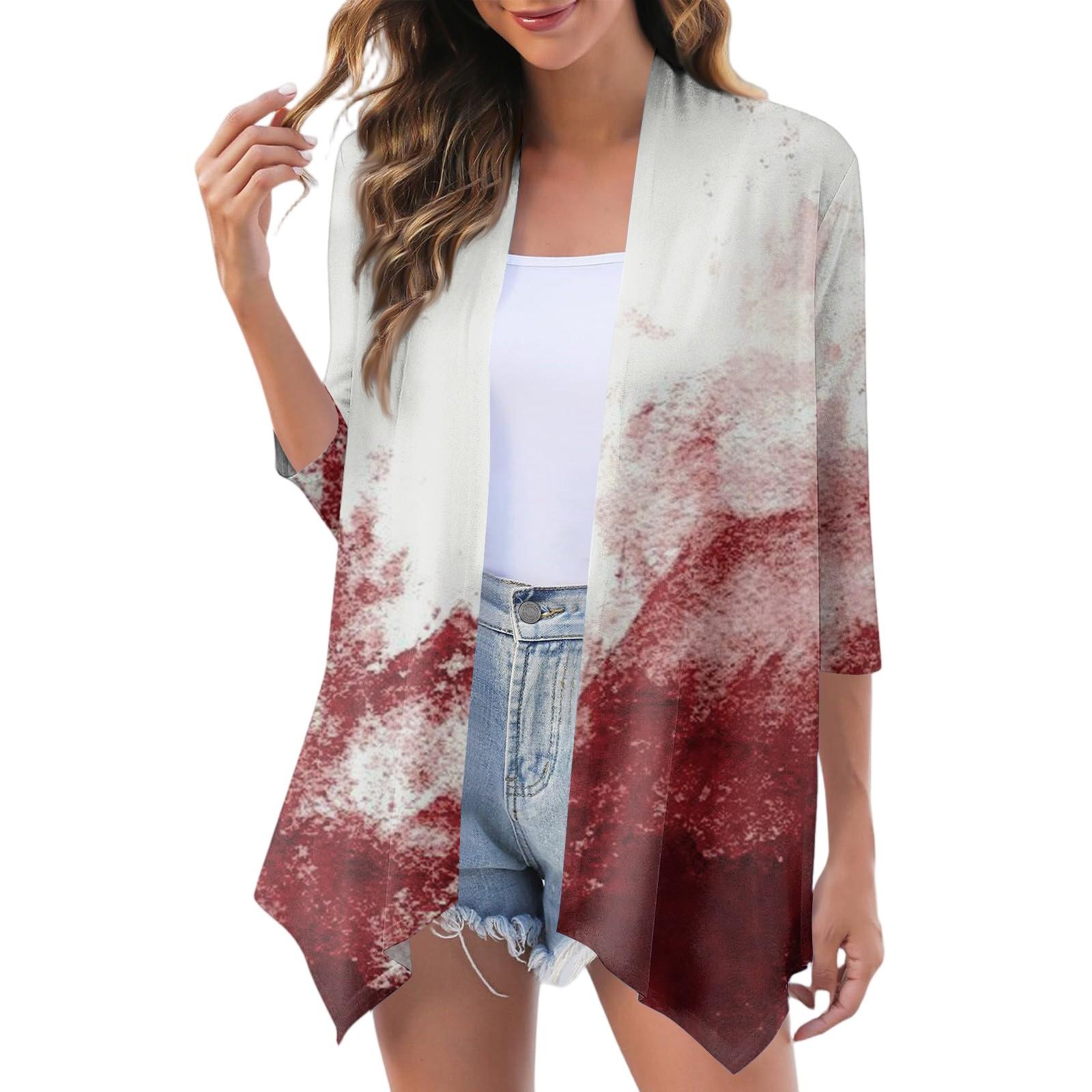 

Женский модный повседневный уютный кардиган-жакет на Хэллоуин L красный