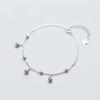 100% Real 925 Sterling Silver Beads Charm Anklets for Girl Women Fine Jewelry