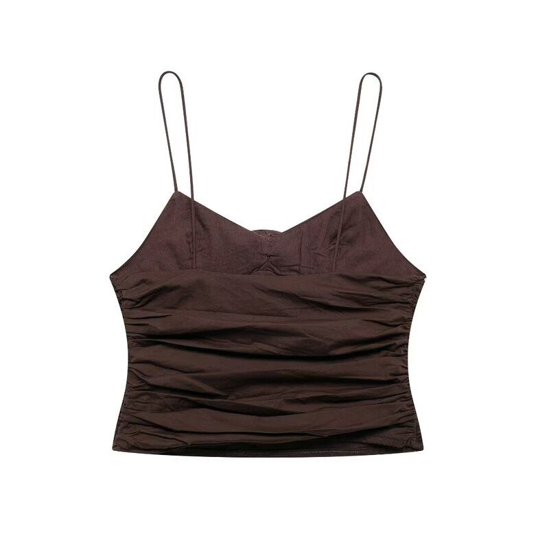 Fashion Style 2024 New Fall Women's Clothing Stylish Strap Convex Flower Decoration Peplum Top 0881075