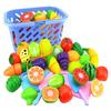 Okul Öncesi Çocuklar Plastik Kesme Sebzeler Meyveler Oyuncak Seti Çocuklar Erken Eğitici Oyuncaklar Bebek Rol Yapma Oyunu Evi Yemek Oyun Seti