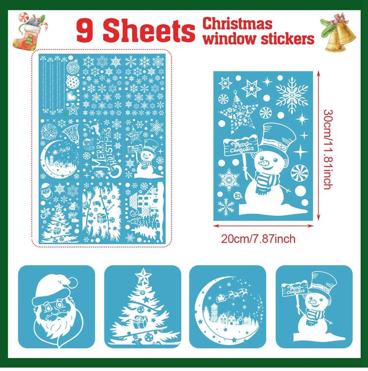 Christmas Window Sticker Merry Christmas Decorations For Home 2025 Christmas Ornament Xmas Navidad Natal Gifts New Year 2026