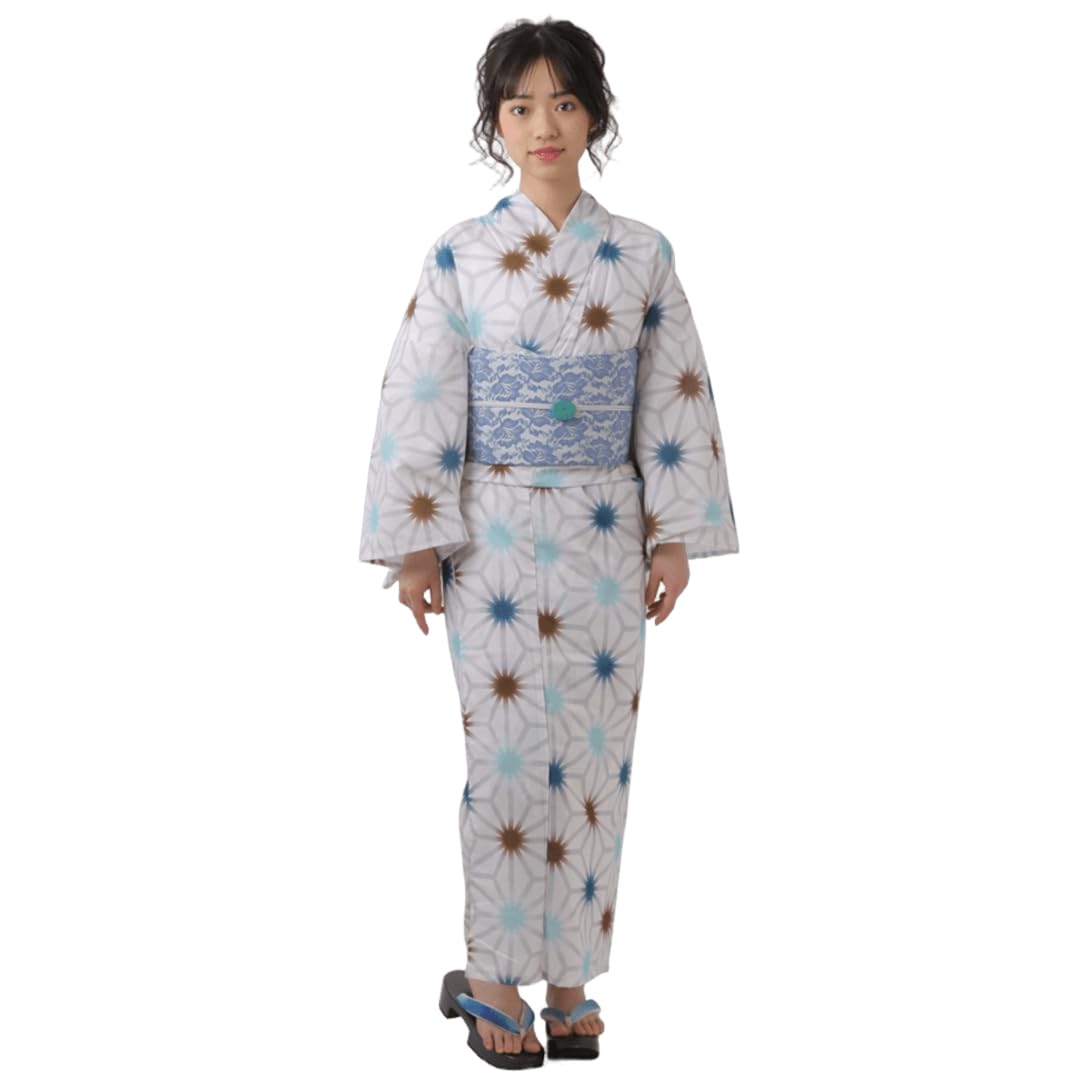 [Lecoeur] Women s Yukata, Free Size, Cool Asanoha Pattern