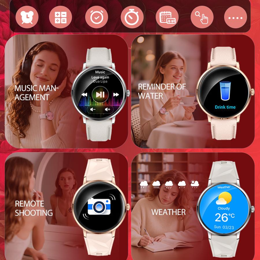 1.19 inch 390*390 Smart Watch 100+ Training Fondos de pantalla personalizados Bluetooth call Smartwatch Men IP68 Waterproof Watch For Android IOS