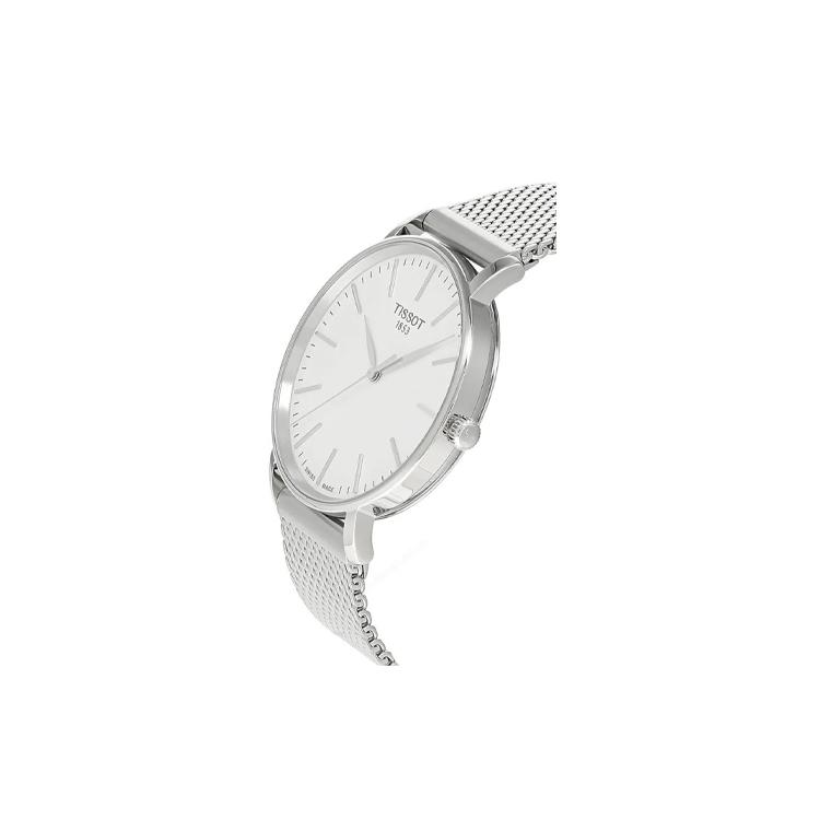 TISSOT Quartz Movement 50 meter Water Resistance Men's Watches Watch Silver Dial Steel Watch Case T143.410.11.011.00