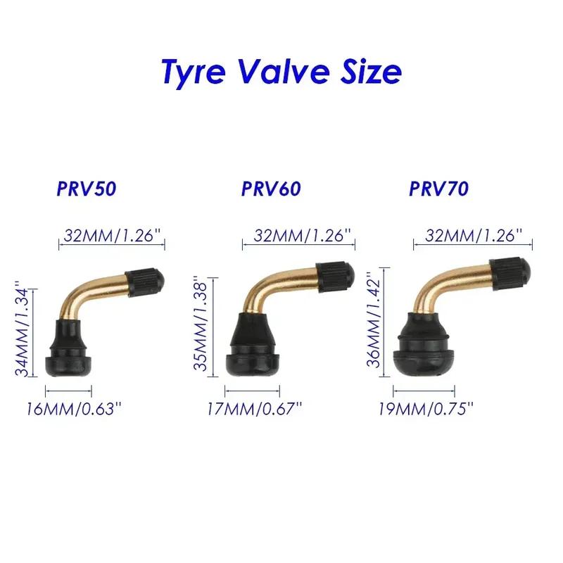 For Tubeless Tires Nipple for Tubeless Disc Wheel Nipple 100 Pieces Pvr50 Pvr60 Pvr70 90 Degrees Rubber Angle Valve Auto Parts