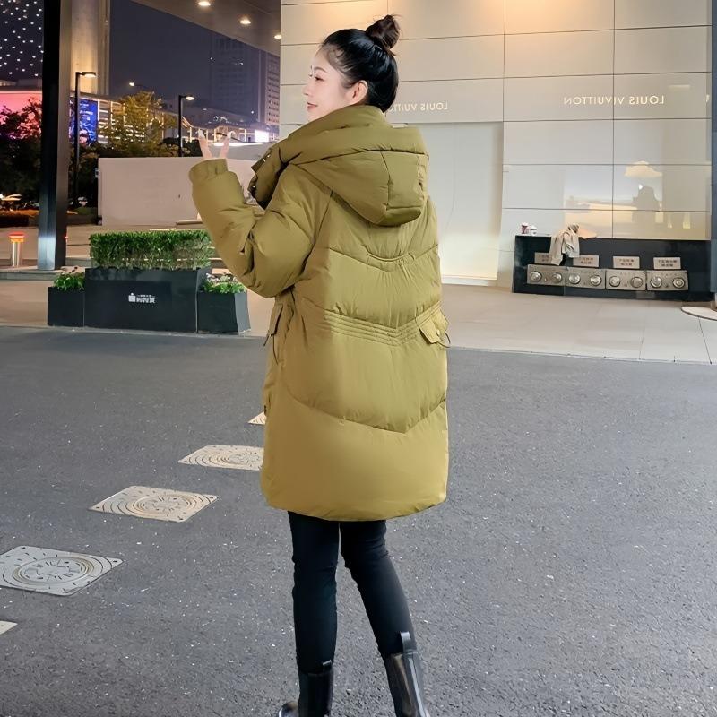 Medium and long hooded down cotton-padded clothes for women's new fashion mother clothes, thickened warm cotton-padded clothes and jackets for women