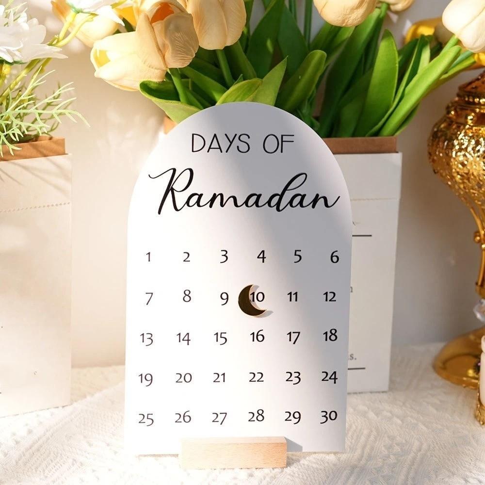 Acrylic Countdown Calendar 30 Days Ramadan Table Ornament Eid Mubarak Decor  Islamic Festival