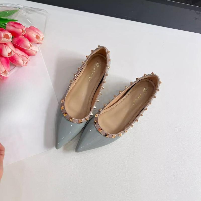 Single Shoe Women's Spring-autumn New Style Pointed-toe Versatile Low-heeled Shoes