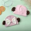 Infant Bow Warm Pullover Cotton Hat for Newborn Girls