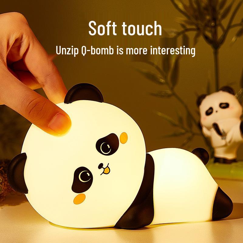 Panda Night Light with Tap Decompression, Timer, and Sleep Aid for Bedside and Breastfeeding; Ideal Birthday Gift.
