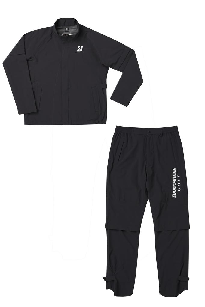 Bridgestone Golf Suijin Rain Set Large Women's Raincoat, 84G55, Black,