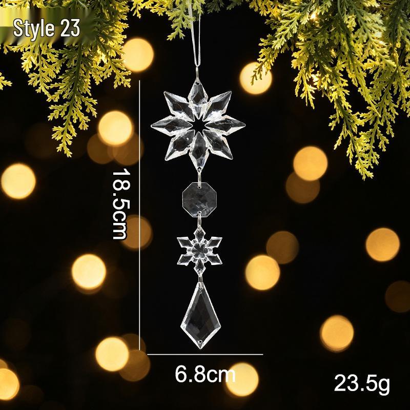 Crystal Clear Acrylic Snowflake and Icicle Christmas Tree Ornaments