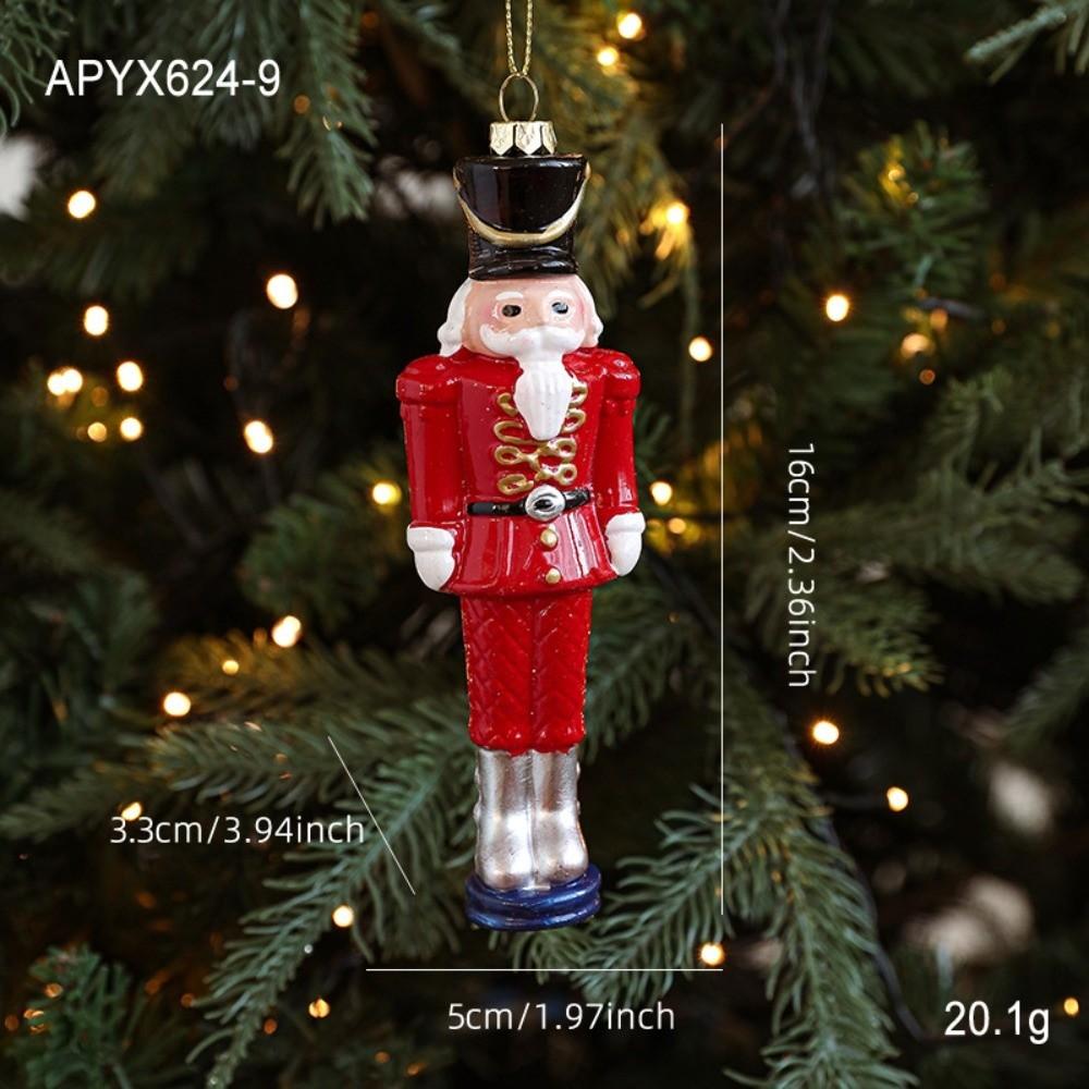 Red White Painted Christmas Ornaments Plastic DIY Christmas Tree Pendant Christmas Tree Hanging Ornaments