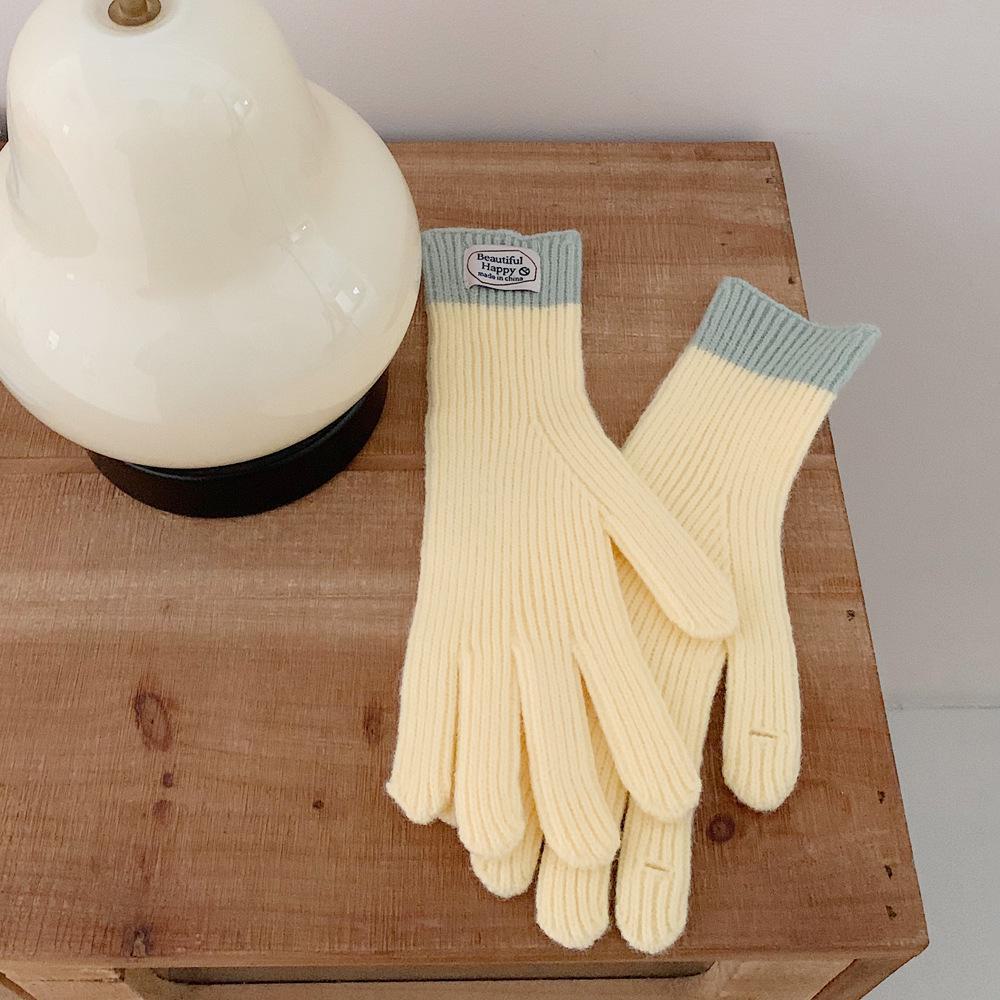 

Стильные вязаные перчатки без пальцев: Теплый, совместим с сенсорным экраном, идеально подходит для езды на велосипеде осенью и зимой жёлтый