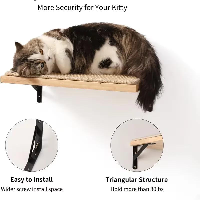 Cat Wall Shelf Set Wall-mounted Cat Furniture Satisfies cats' needs for sleeping, playing, climbing
