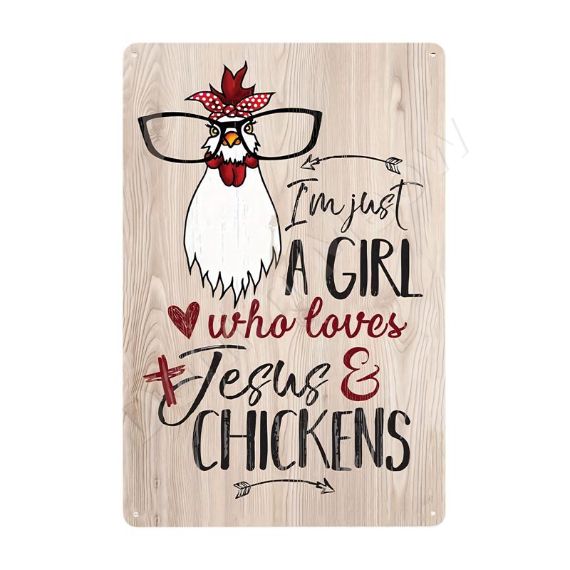 The Fluffy Butt Hut Vintage Retro Metal Sign Hot Chicks Funny Wall Art Sign Welcome To Our Coop Kitchen Farmhouse Wall Decor