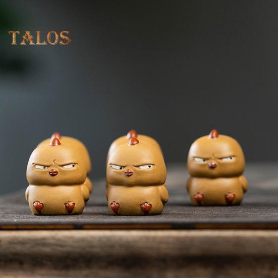 Angry Chicken Tea Pet Fialová hlína Ručně vyrobená figurka ptáka Čajové doplňky Kung Fu Čajová ozdoba pro milovníky čaje Domácí dekorace