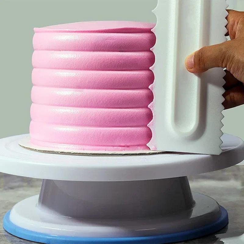Cake Baking Tools: Fondant Cake Slicer, Pastry Cutters, Irregular Teeth Edge Spatulas, 1pc Cream Scraper for DIY Decorating