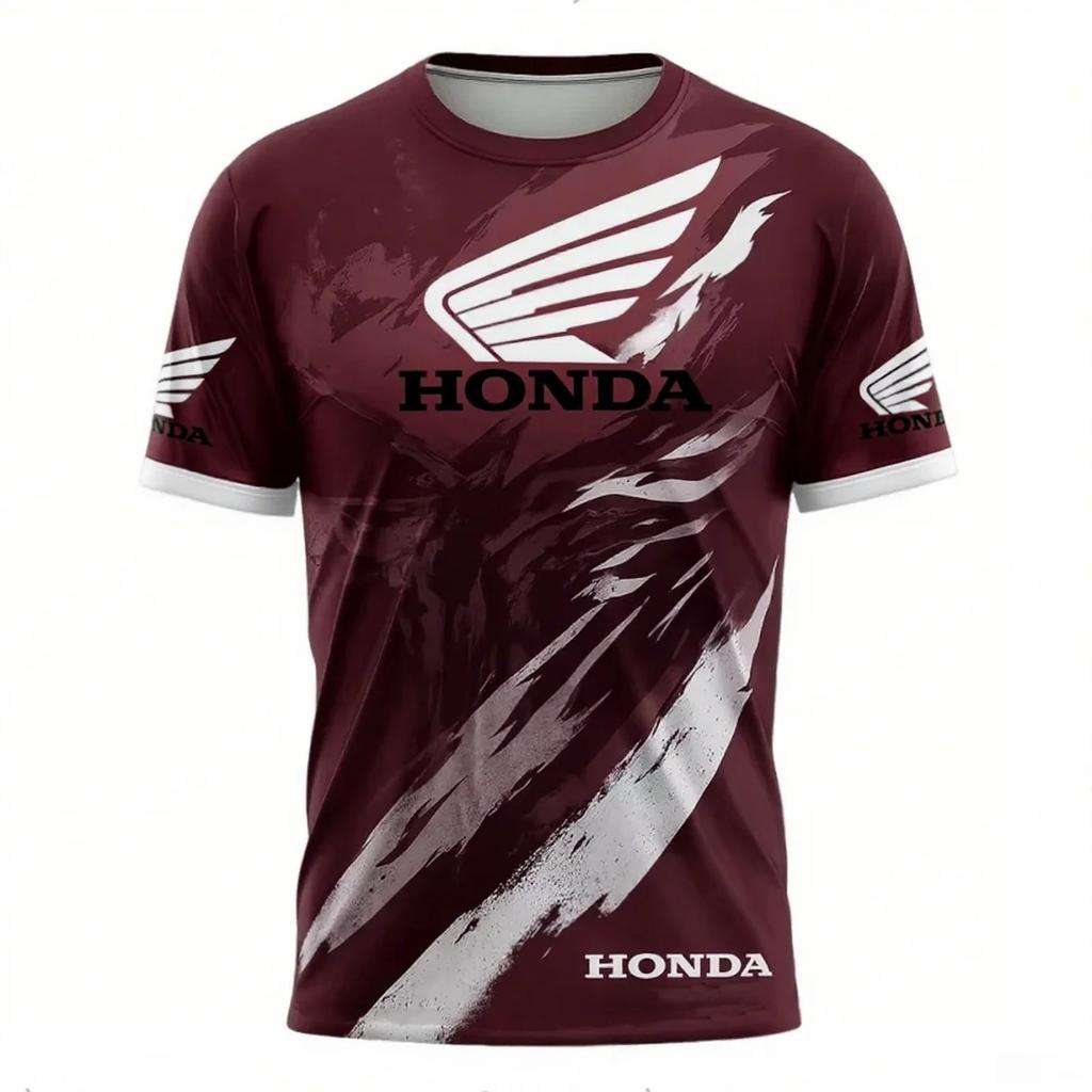 Men Summer Honda Quick Dry and Breathable Racing T-shirt Motorcycle Biker Jersey Sportswear Short Sleeve Lightweight Outdoor