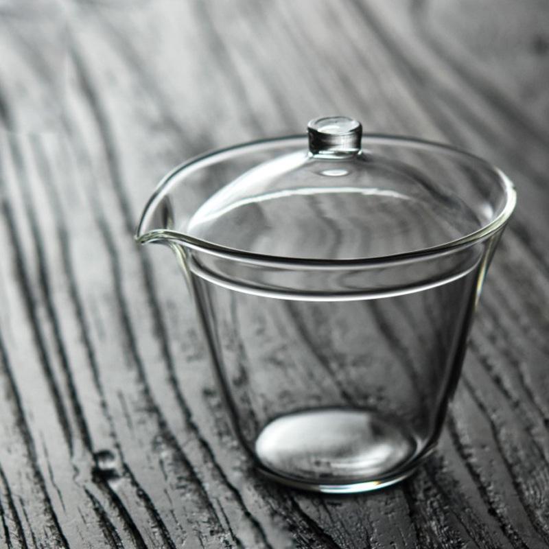 150ml Transparent Glass Gaiwan with Mouth Japanese Style Tea Making Bowl for Green Tea 150ml