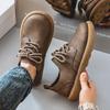 Men Plus Size Retro British Style PU Leather Shoes Ankle Comfortable Foot Feel Casual Shoe Wear-resistant Outsole Walking Shoes