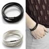 Fashion Multi-layer Wrap Braid Long Chain PU Leather Bracelet Adjustable Magnet Buckle Unisex Stackable Jewelry For Women Men