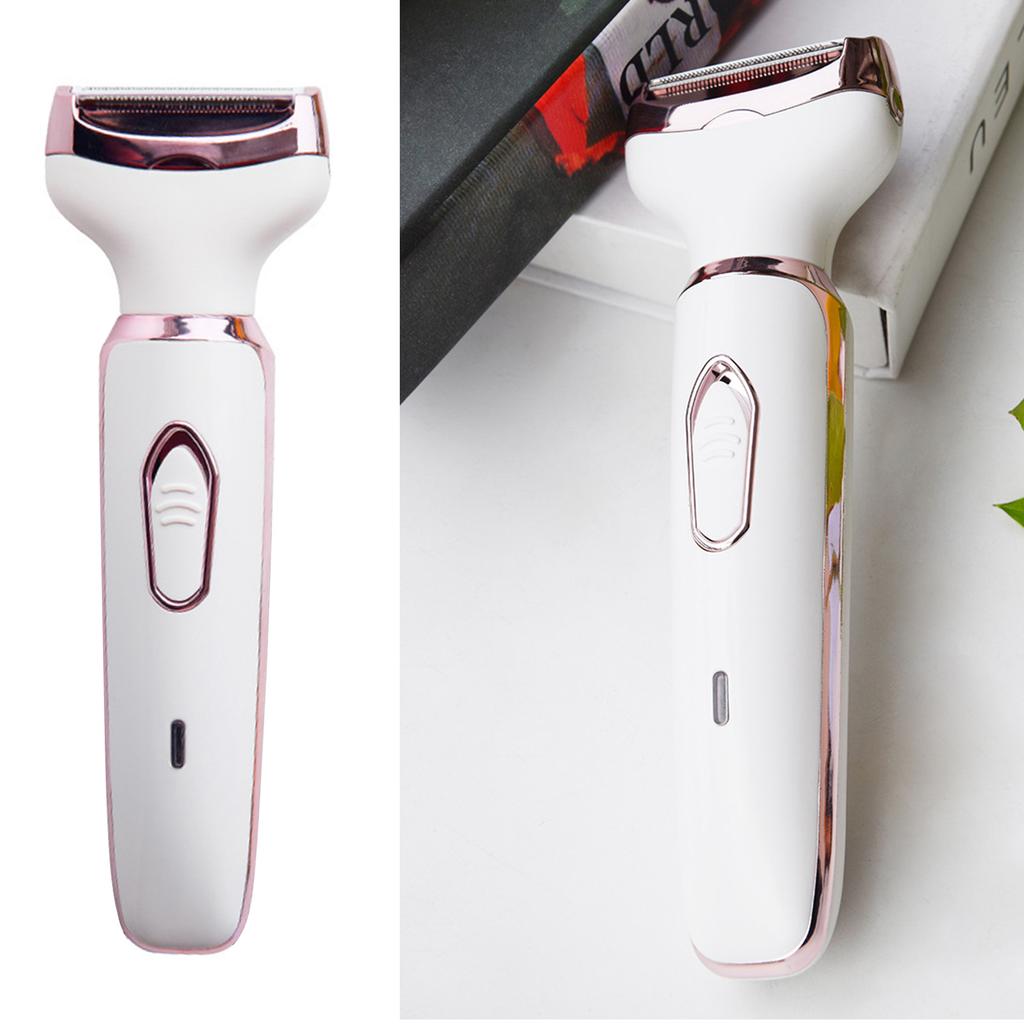 4 In 1 Electric Women Hair Trimmer Stainless Steel Blade Washable Heads Body Hair Clipper White