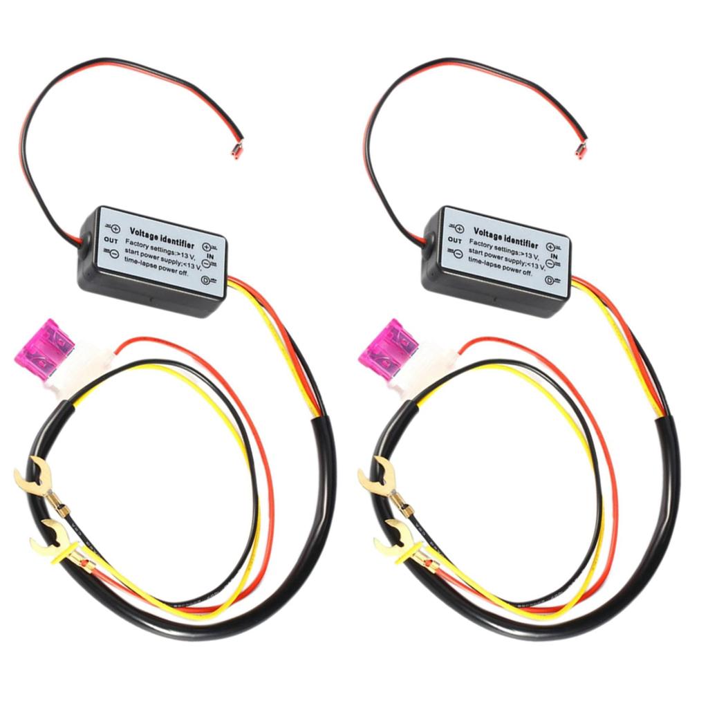TAMOSH 2X Car LED Daytime Running Light Controller Relay Harness Dimmer Switch On/Off 12-18V Fog Light Controller DRL Controller, 750112243