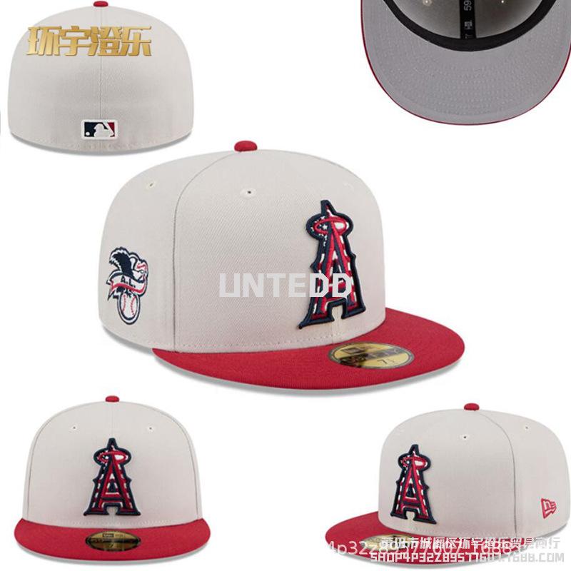 New baseball cap with a deep, hard crown, fully embroidered, closed front, white socks team flat-brimmed cap