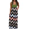 Womens Striped Long Boho Dress Lady Beach Summer Sundrss Maxi Dress Plus Size